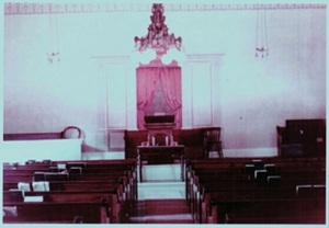 1955 Interior of Meeting House. This picture of the interior was taken around 1955.